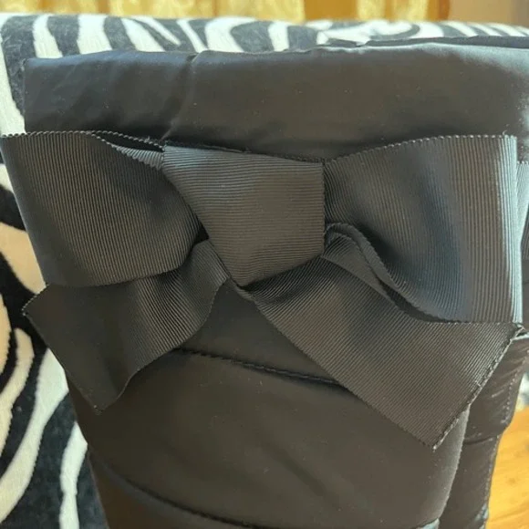 Kate Spade Black Bow Wedge Knee High Boots‎ Sz 8 - Picture 6 of 10